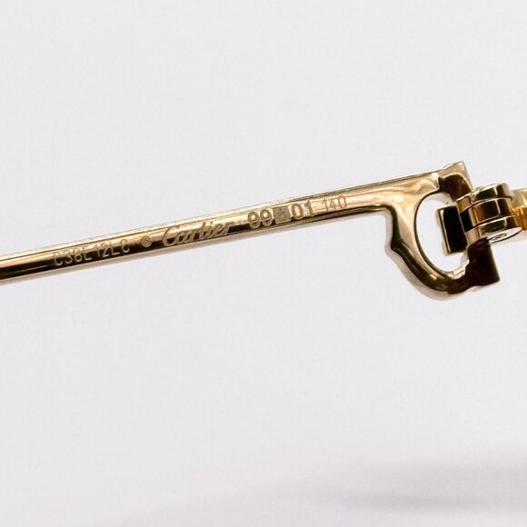 NEW CARTIER CT0274S 002 WOMEN GOLD ROUND SUNGLASSES - Picture 9 of 10